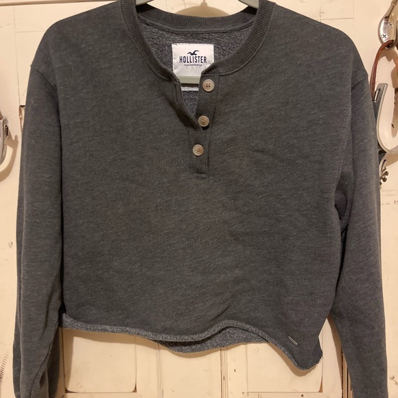 Hollister Charcoal Henley Top - Picture 1 of 3